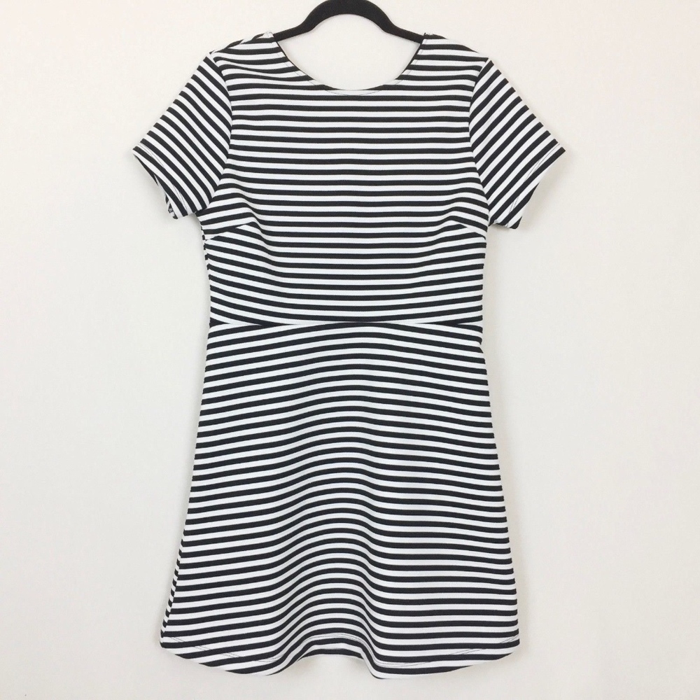 Topshop Black & White Striped Dress Size 12